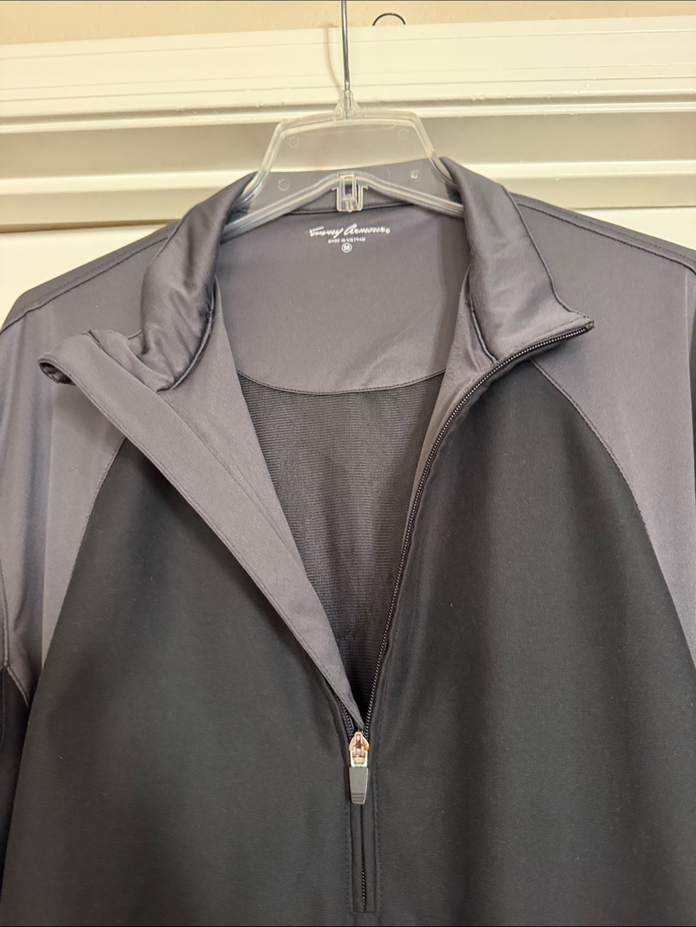 Men's Lightweight Half-Zip Shirt Jacket - Black & Gray - Picture 5 of 10